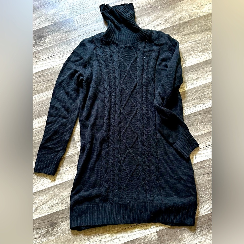 Black Turtle Neck Sweater Dress